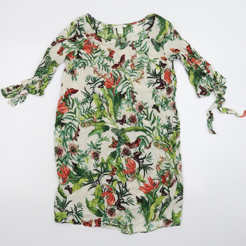 H&M Womens White Floral  Mini  Size 10