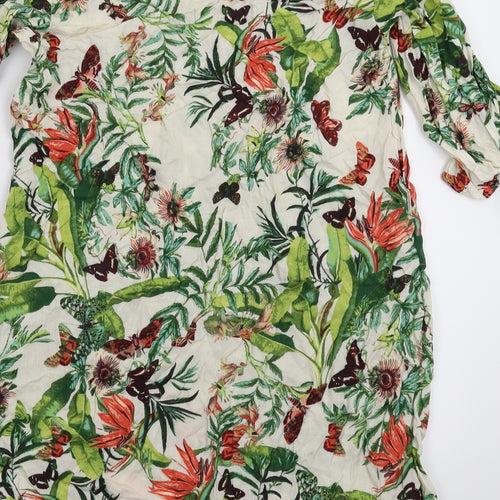 H&M Womens White Floral  Mini  Size 10