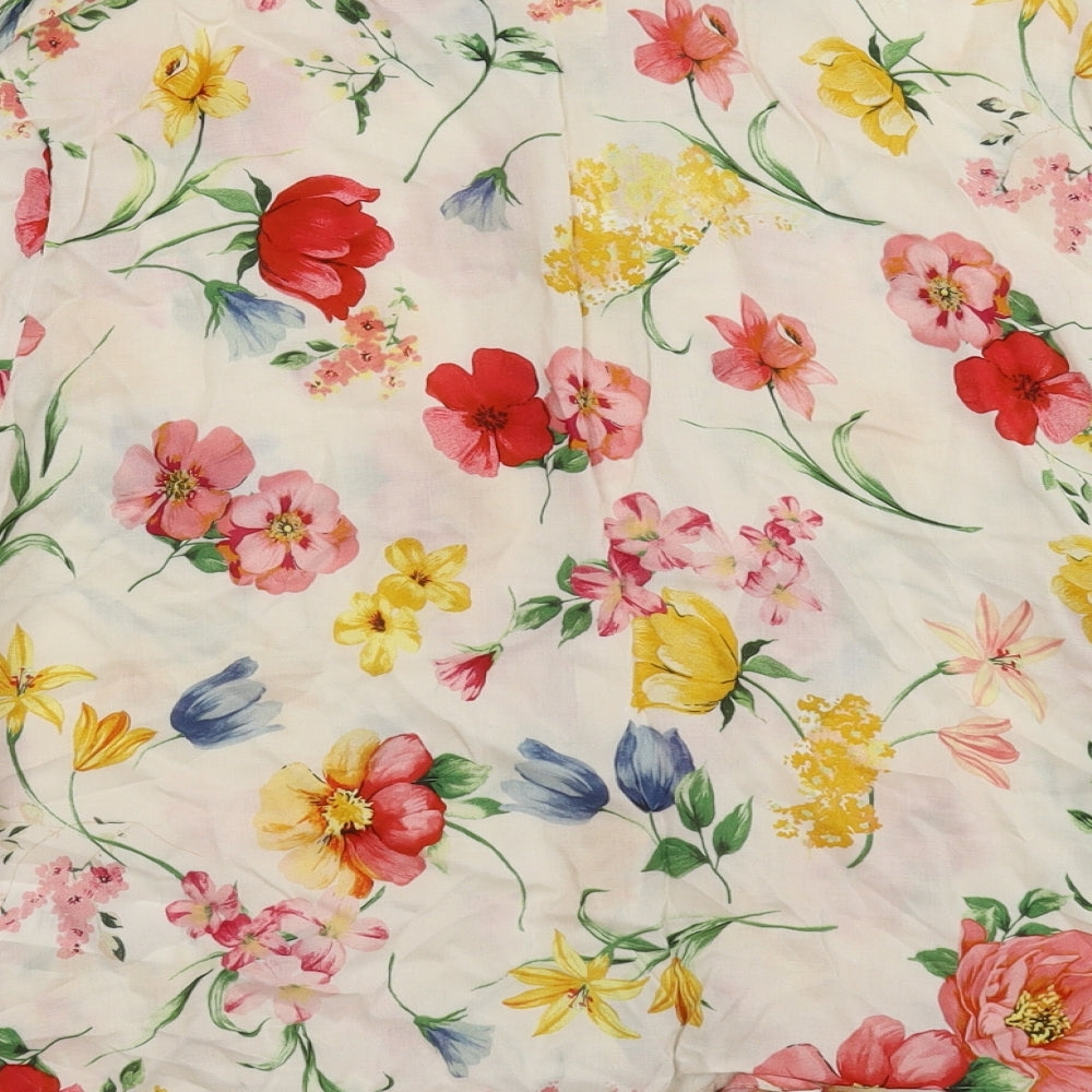 Primark Womens Beige Floral  Basic Button-Up Size 16