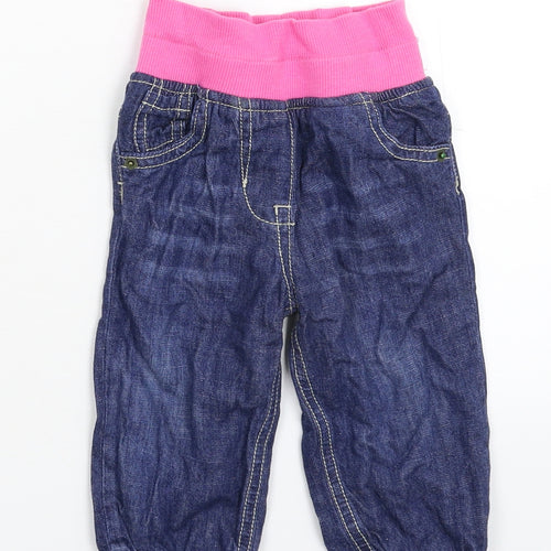 F&F Girls Blue   Jogger Jeans Size 6-9 Months