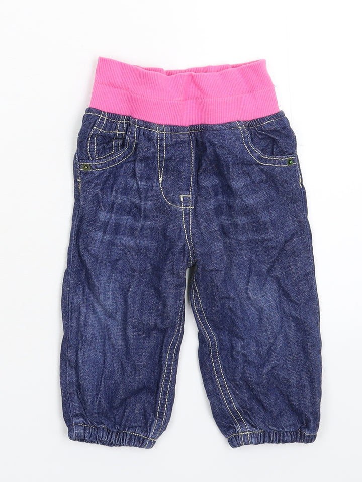 F&F Girls Blue Jogger Jeans Size 6-9 Months