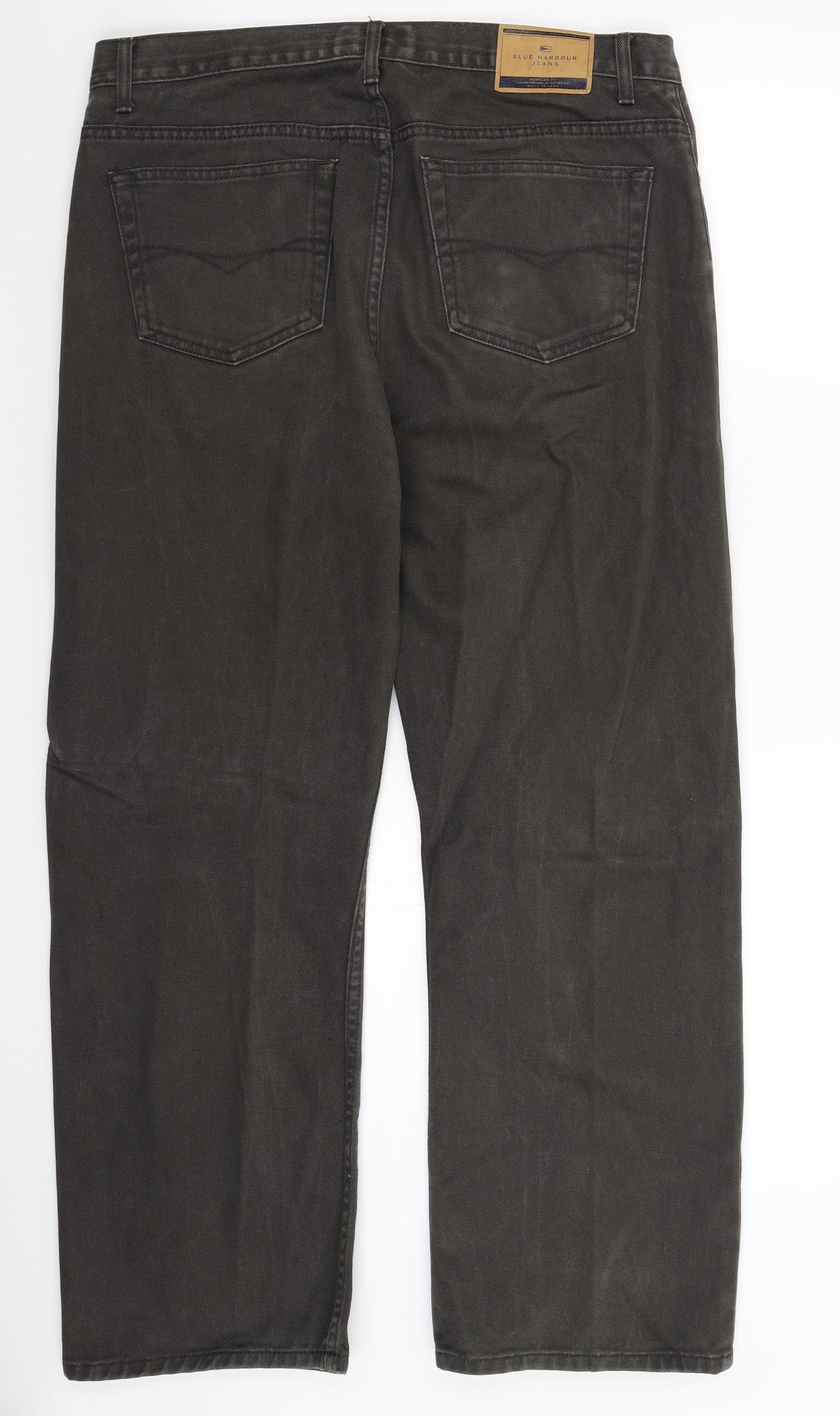 Blue Harbour Mens Black  Denim Bootcut Jeans Size 36 L29 in