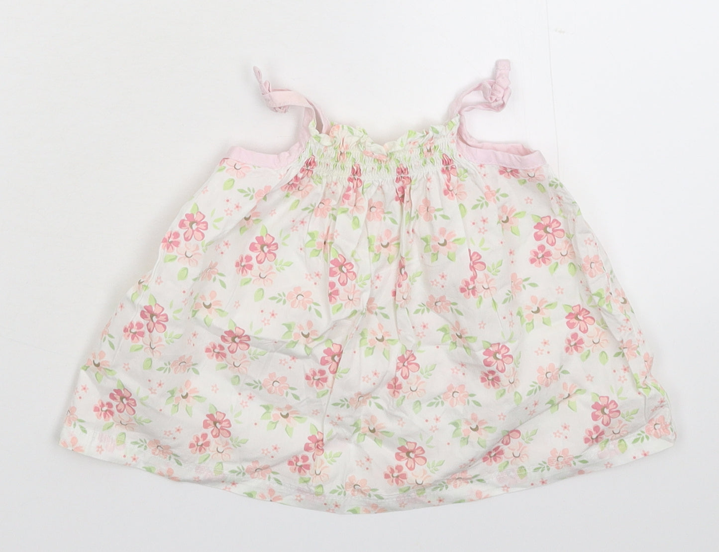 Mini Club Girls White Floral  Tank Dress  Size 3-6 Months