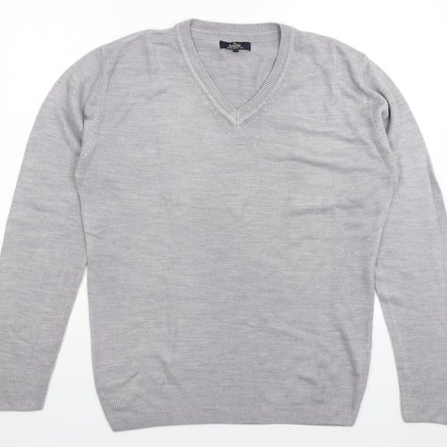 Easy Mens Grey  Knit Pullover Jumper Size M