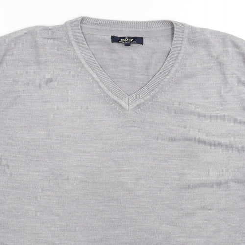 Easy Mens Grey  Knit Pullover Jumper Size M