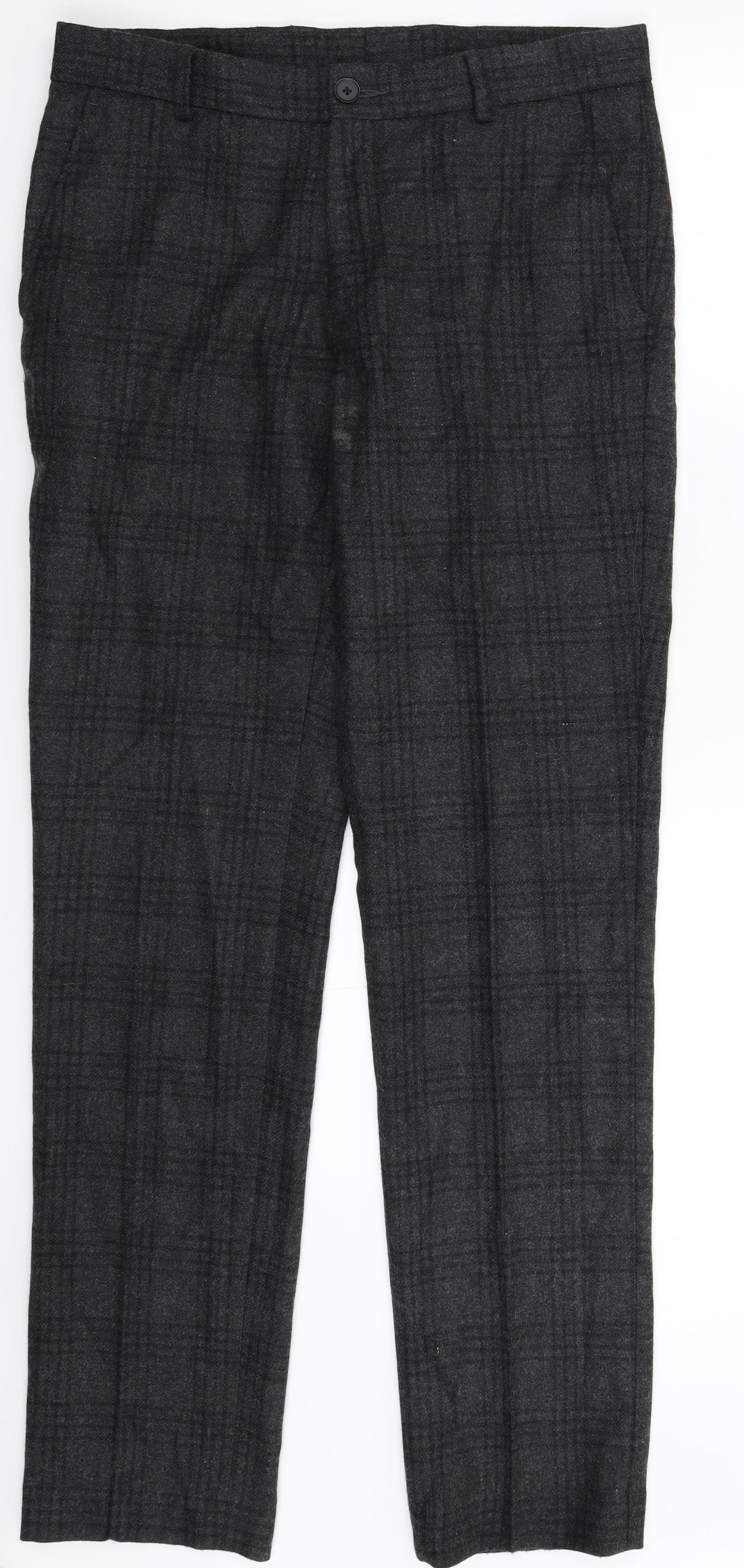 Shire Mens Grey Check  Dress Pants Trousers Size 32 L33 in