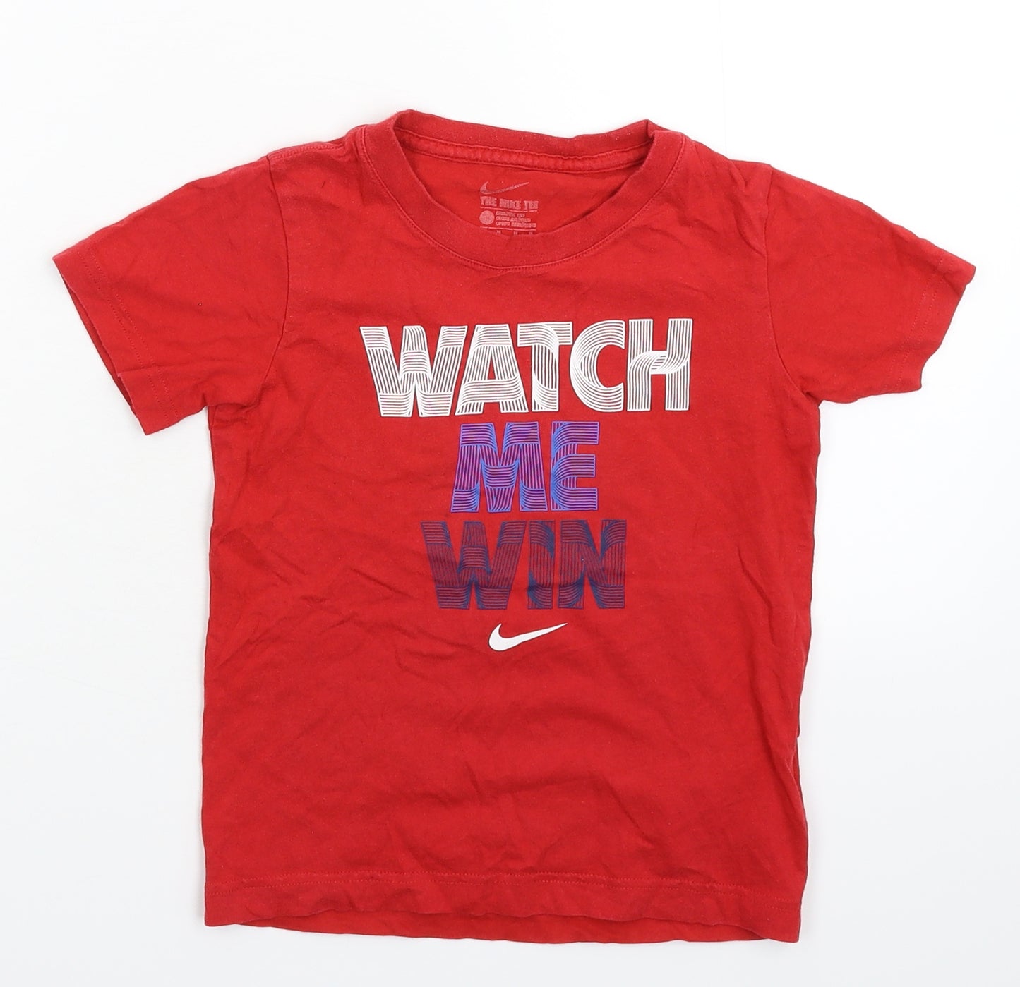 Nike Boys Red   Basic T-Shirt Size 5-6 Years