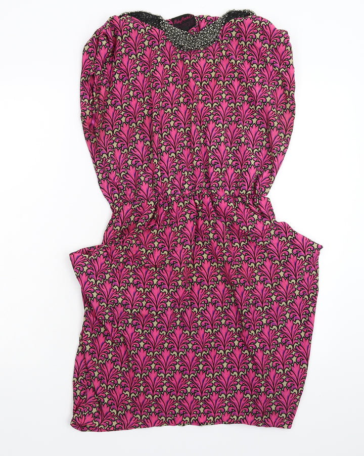 Pink Boutique Womens Pink Floral Fit & Flare Size 10