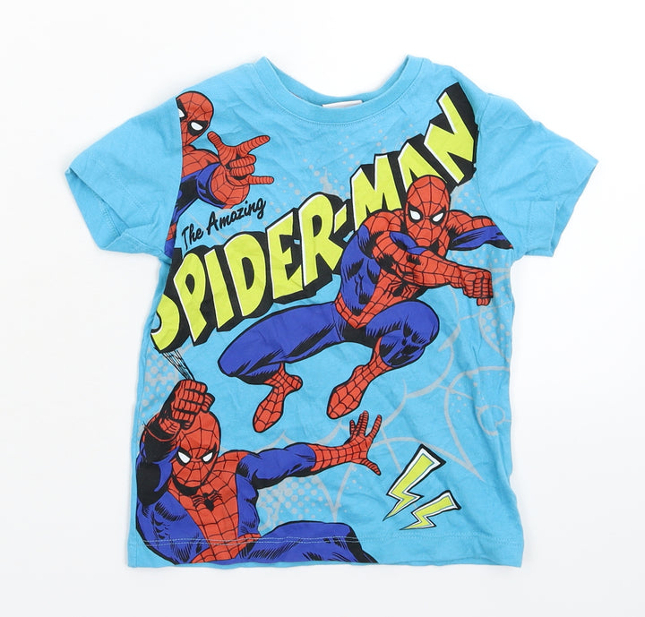 Primark Boys Blue Basic T-Shirt Size 2-3 Years - Spiderman