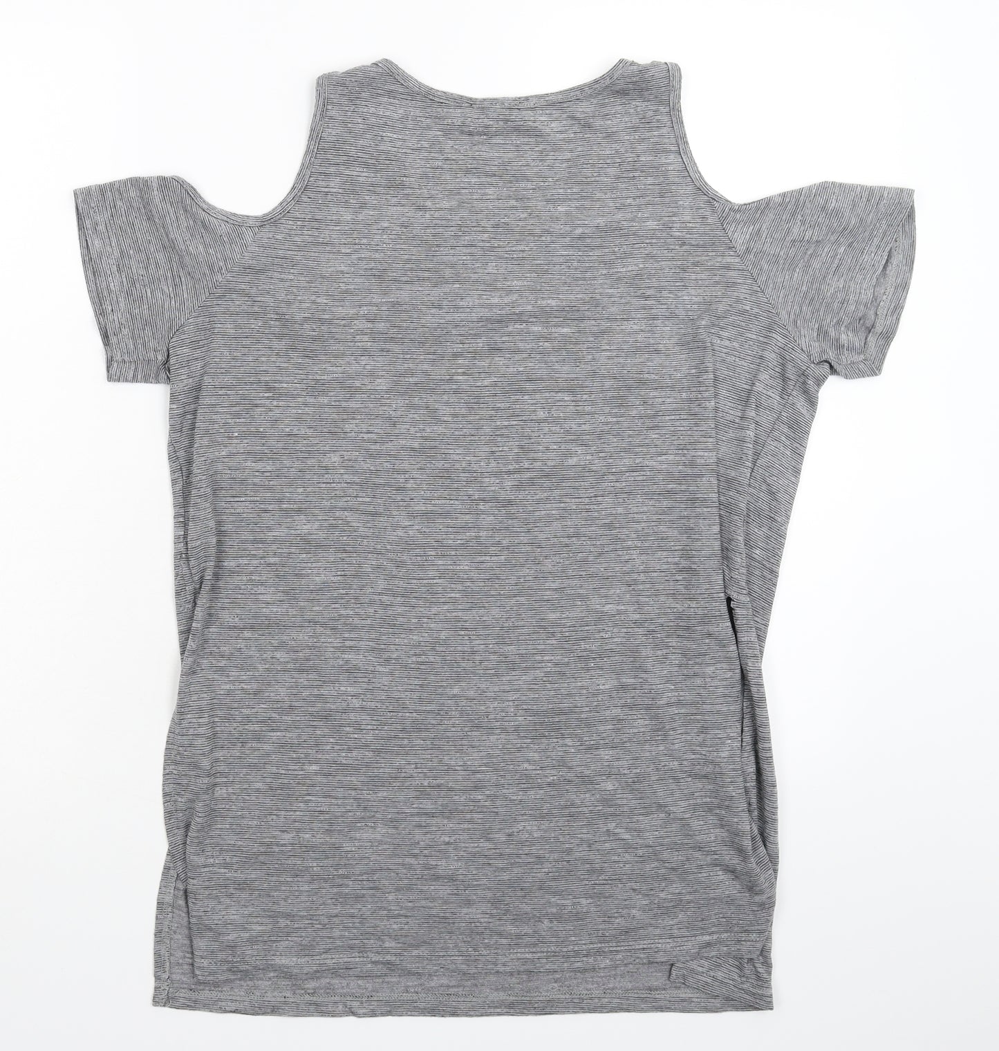 Atmosphere Womens Grey Striped  Basic T-Shirt Size 12