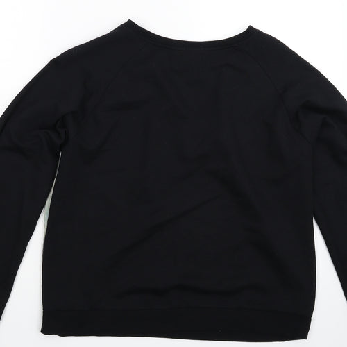 B You Womens Black Floral  Pullover Sweatshirt Size 14