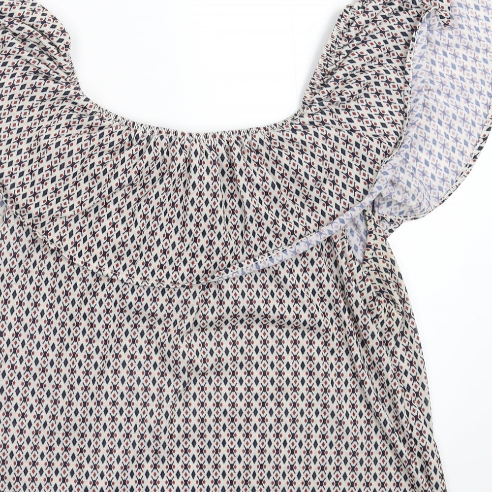 H&M Womens Multicoloured Geometric  Basic T-Shirt Size S