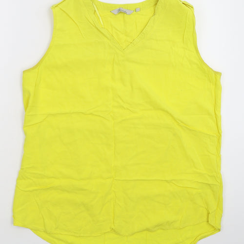 Peacocks Womens Yellow   Basic Tank Size 14