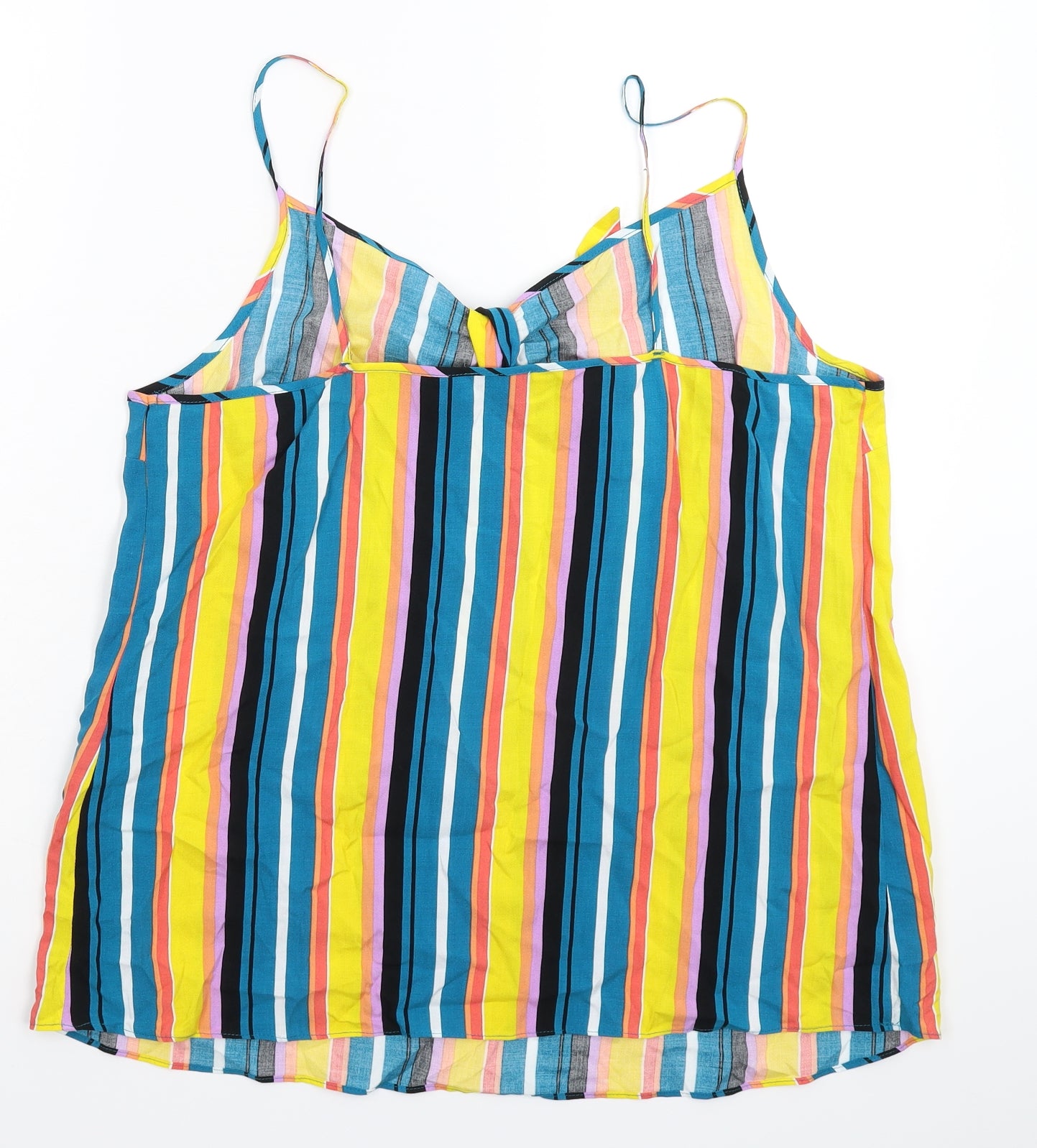 Papaya Womens Multicoloured Striped  Basic Tank Size 14