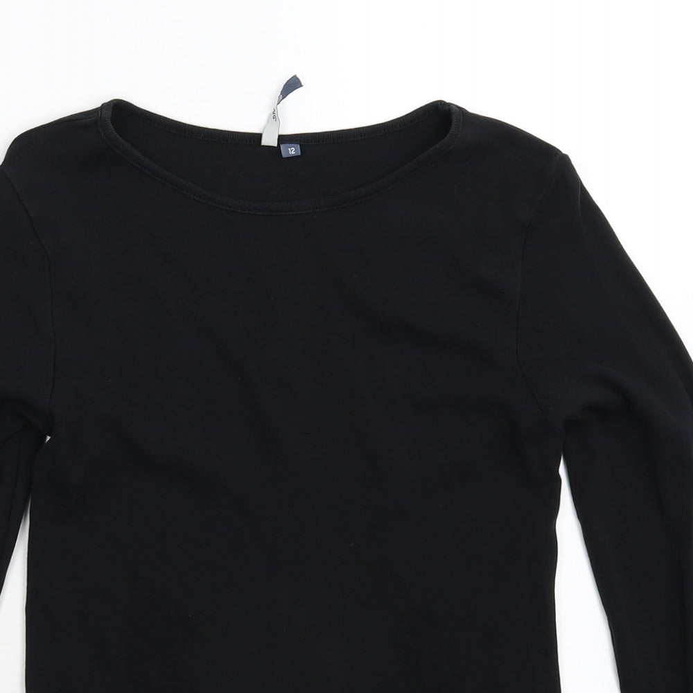 E-vie Womens Black   Basic T-Shirt Size 12