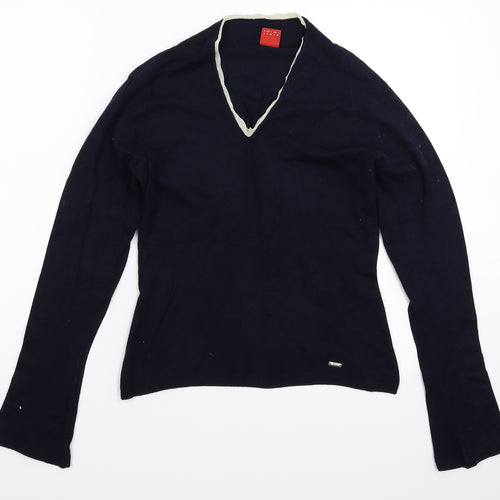 Tiffi Womens Blue  Knit Pullover Jumper Size S