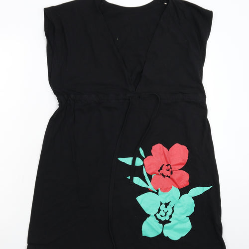 Resort Womens Black Floral  Mini  Size 12