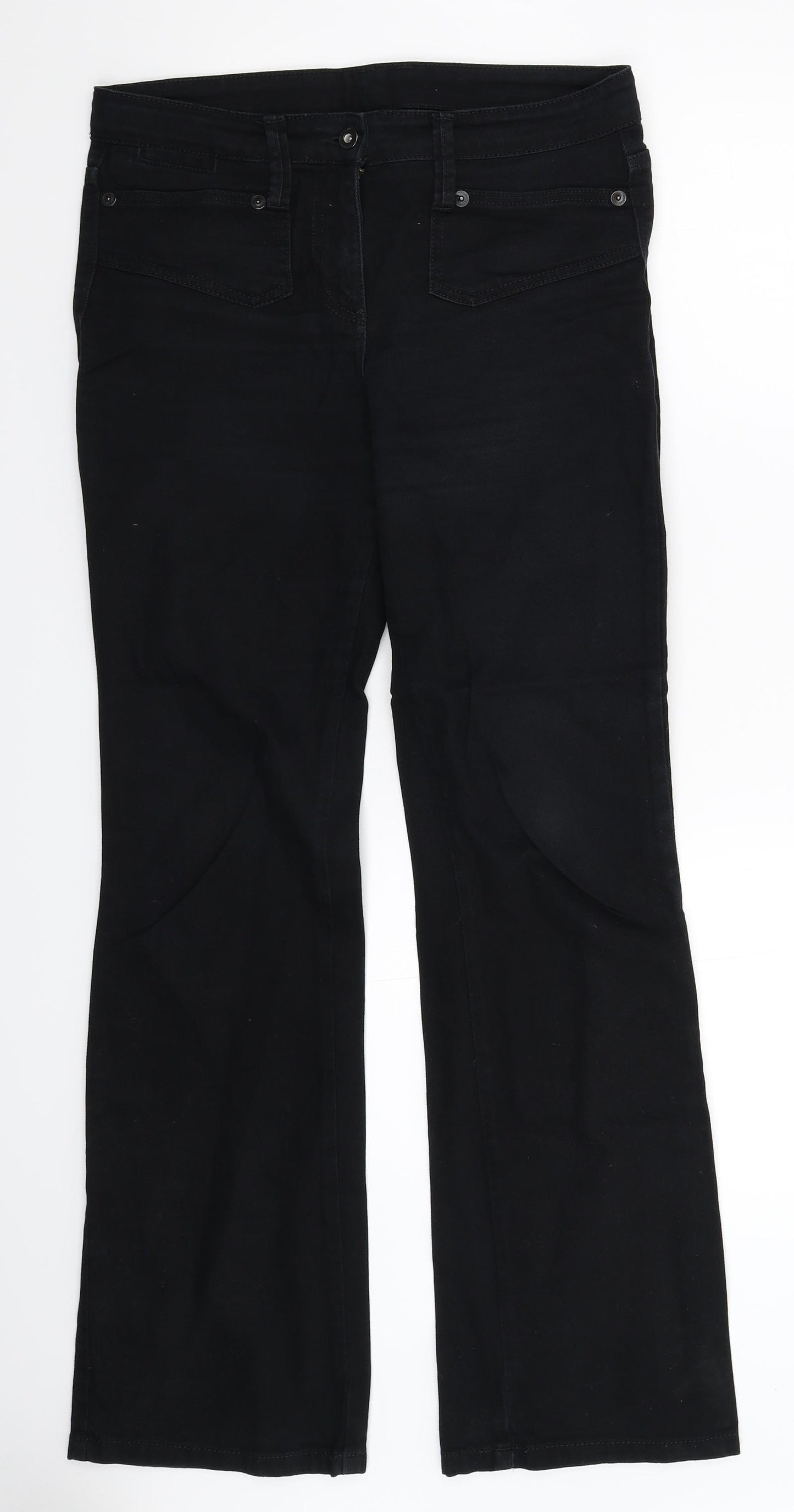 Preworn Womens Black  Denim Bootcut Jeans Size 32 in L31 in