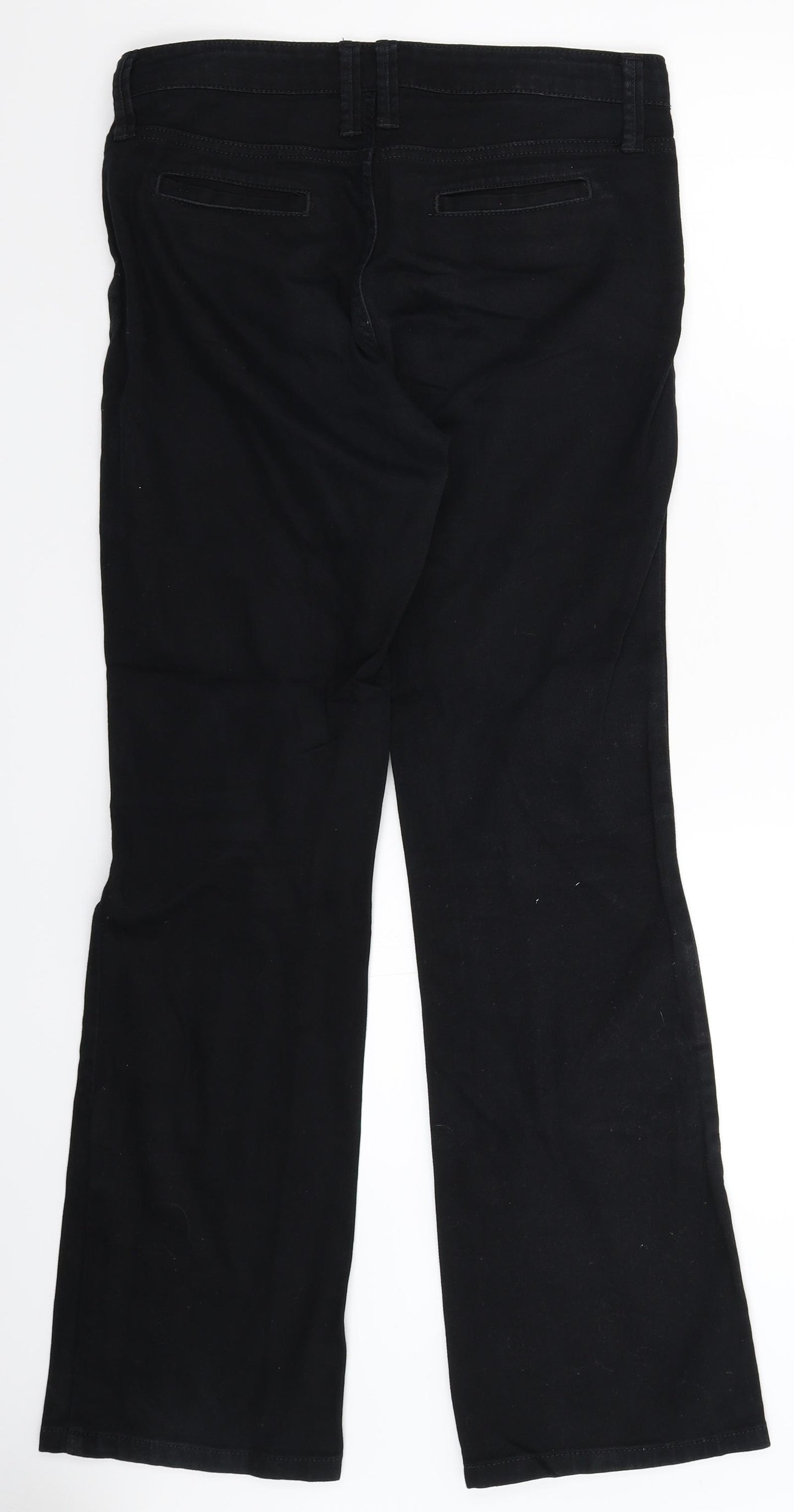 Preworn Womens Black  Denim Bootcut Jeans Size 32 in L31 in