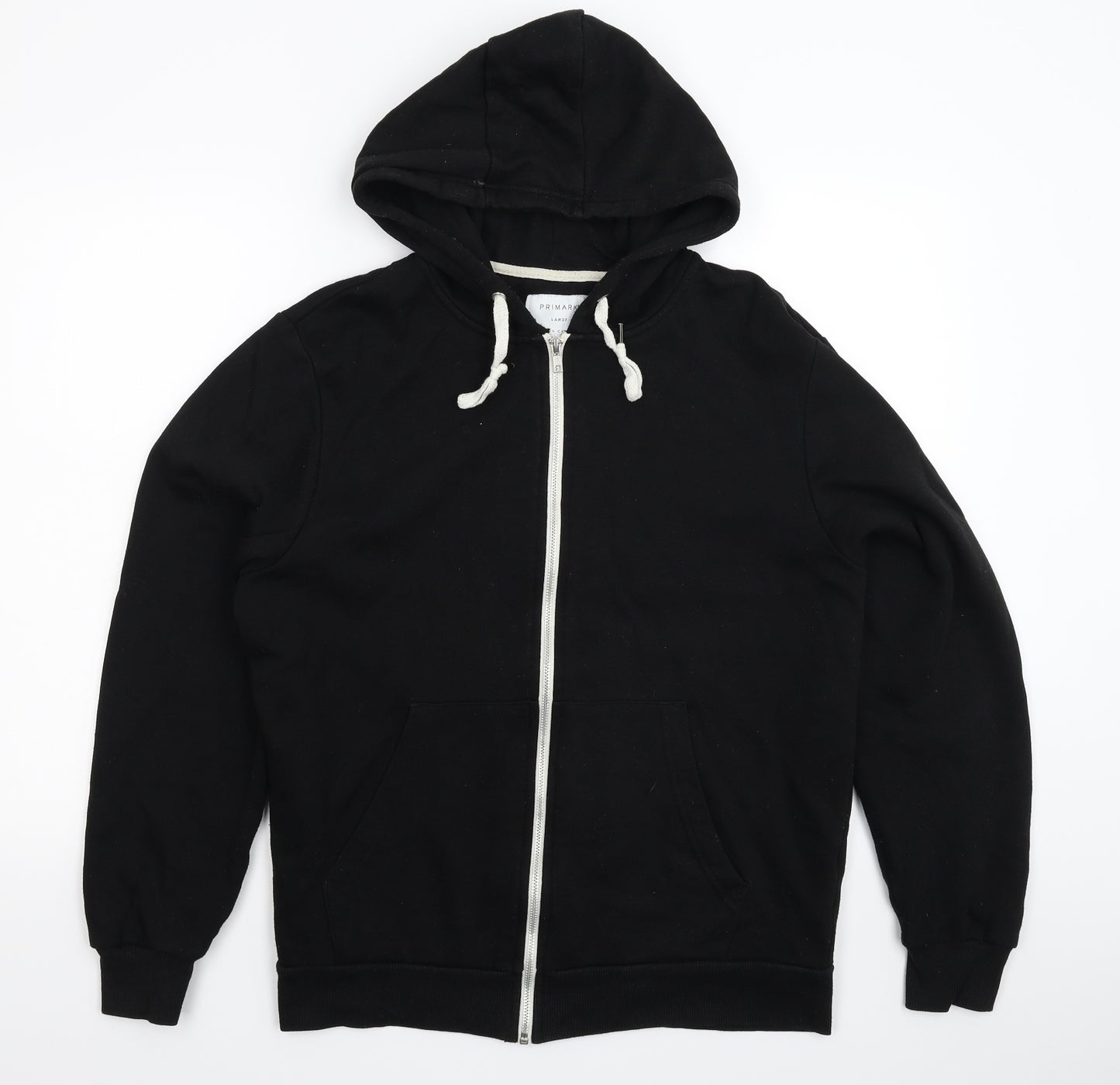 Primark Mens Black   Full Zip Hoodie Size L