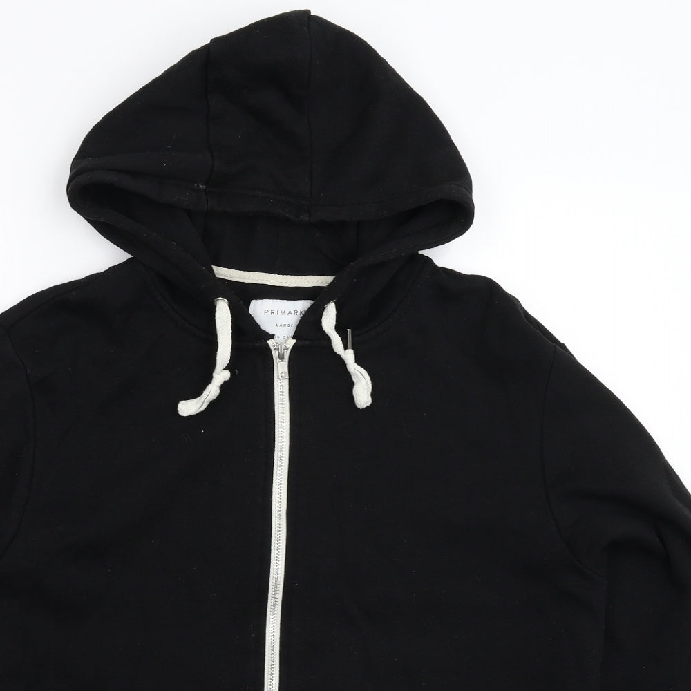 Primark Mens Black   Full Zip Hoodie Size L