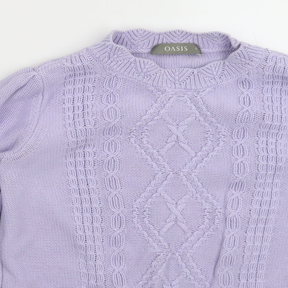 Oasis Womens Purple  Knit Pullover Jumper Size S