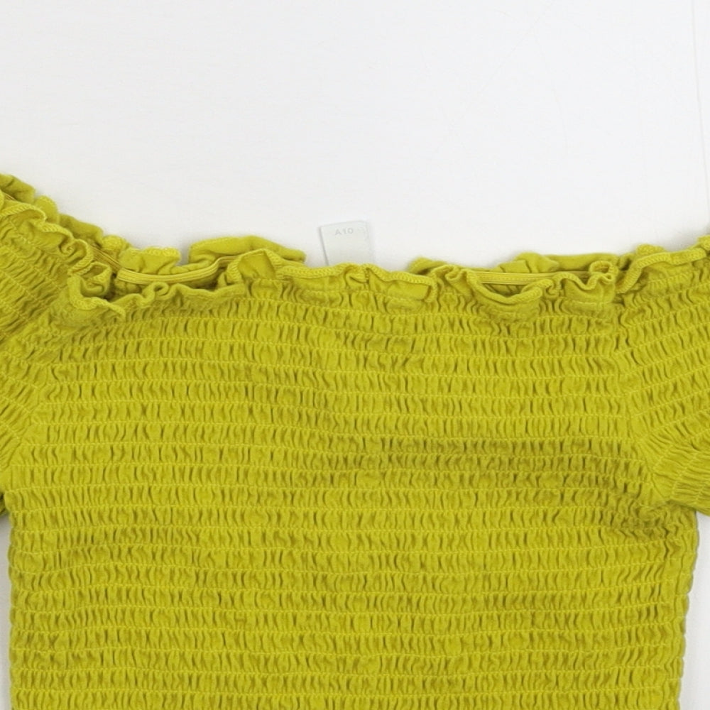 H&M Womens Yellow   Cropped Tank Size S