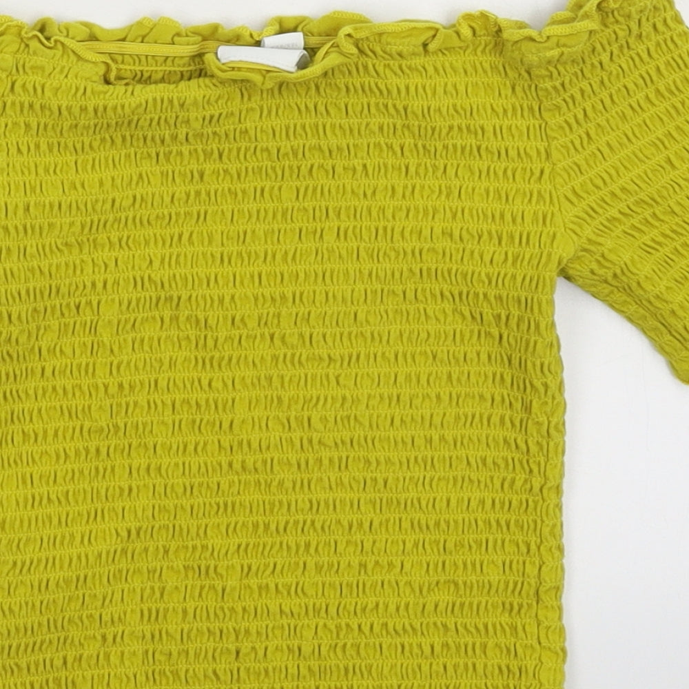 H&M Womens Yellow   Cropped Tank Size S