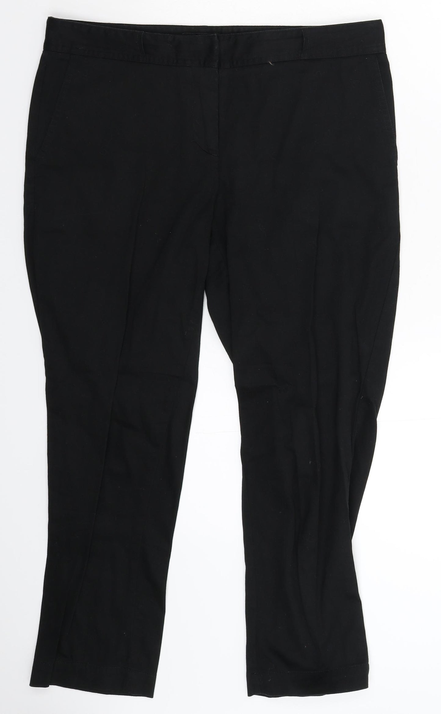 Oasis Womens Black   Cropped Trousers Size 12 L23 in
