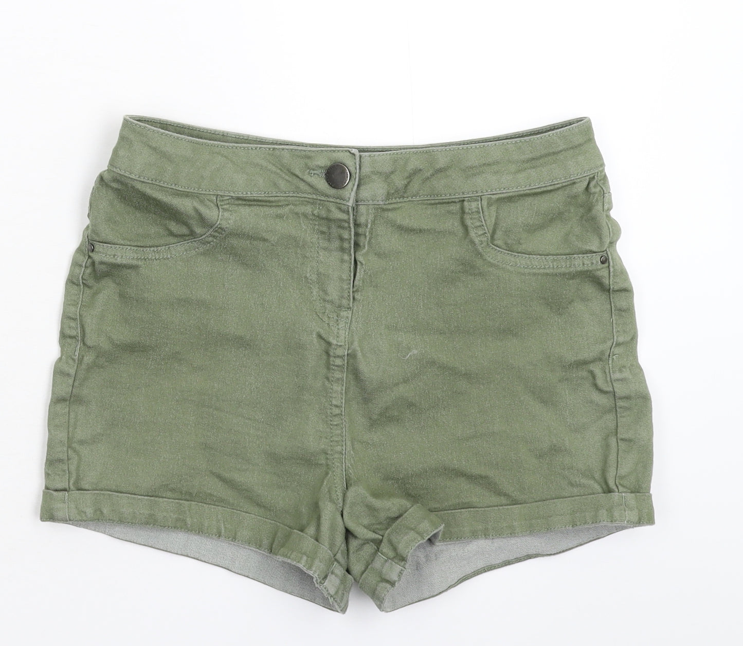 Matalan Womens Green  Denim Hot Pants Shorts Size 10