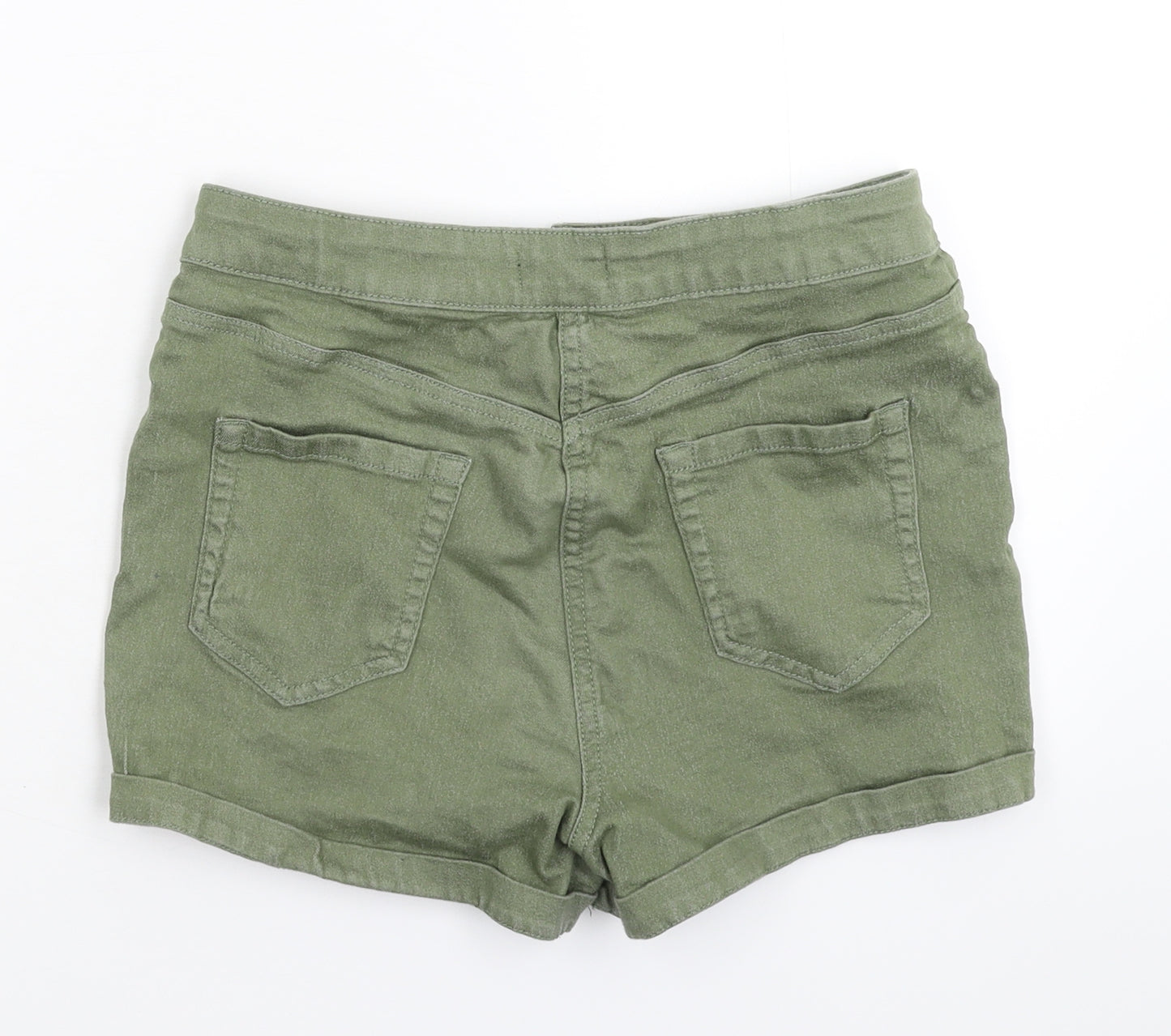 Matalan Womens Green  Denim Hot Pants Shorts Size 10