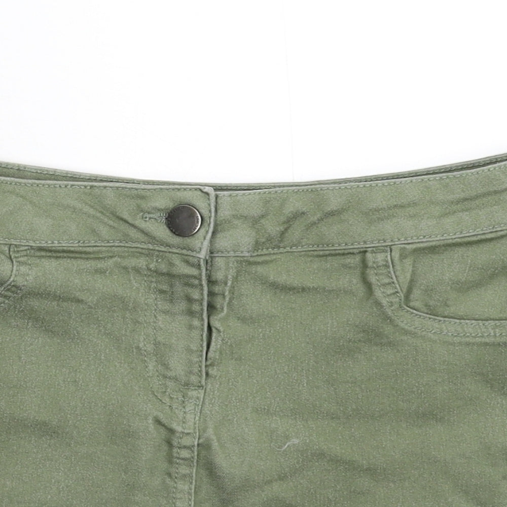 Matalan Womens Green  Denim Hot Pants Shorts Size 10
