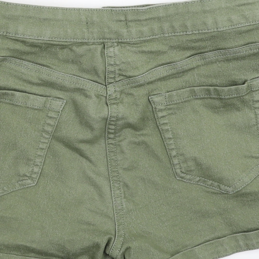 Matalan Womens Green  Denim Hot Pants Shorts Size 10