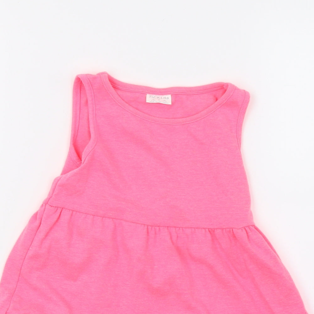 F&F Girls Pink  Jersey T-Shirt Dress  Size 5-6 Years