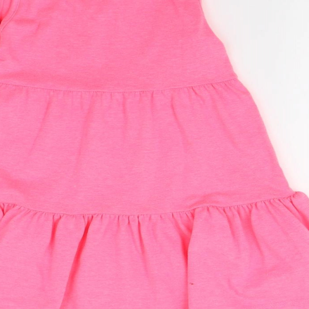 F&F Girls Pink  Jersey T-Shirt Dress  Size 5-6 Years