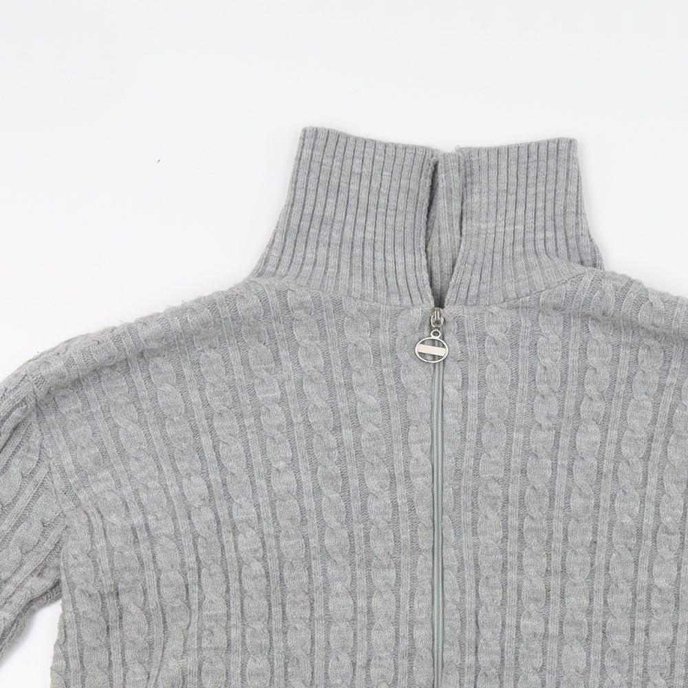 Choice Womens Grey  Knit Cardigan Jumper Size L
