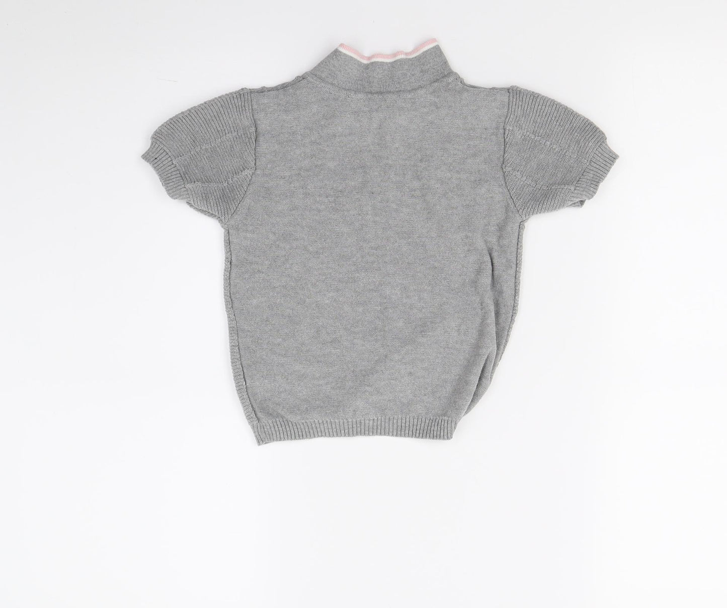 Primark Girls Grey  Knit Basic Polo Size 2-3 Years