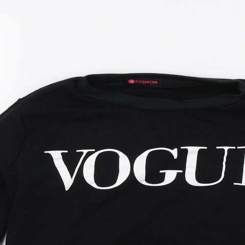 JS Fashion Womens Black   Pullover Sweatshirt Size M  - vogue