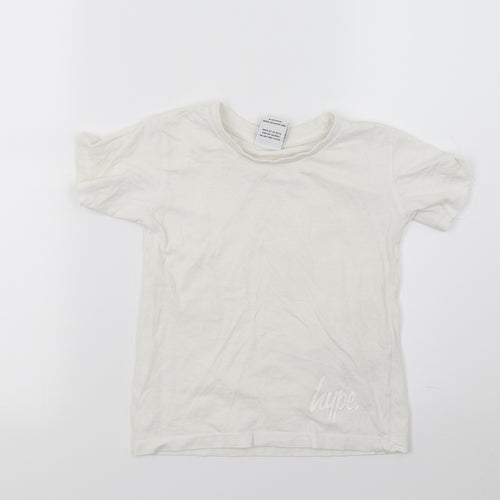 Hype Boys White   Basic T-Shirt Size 3-4 Years
