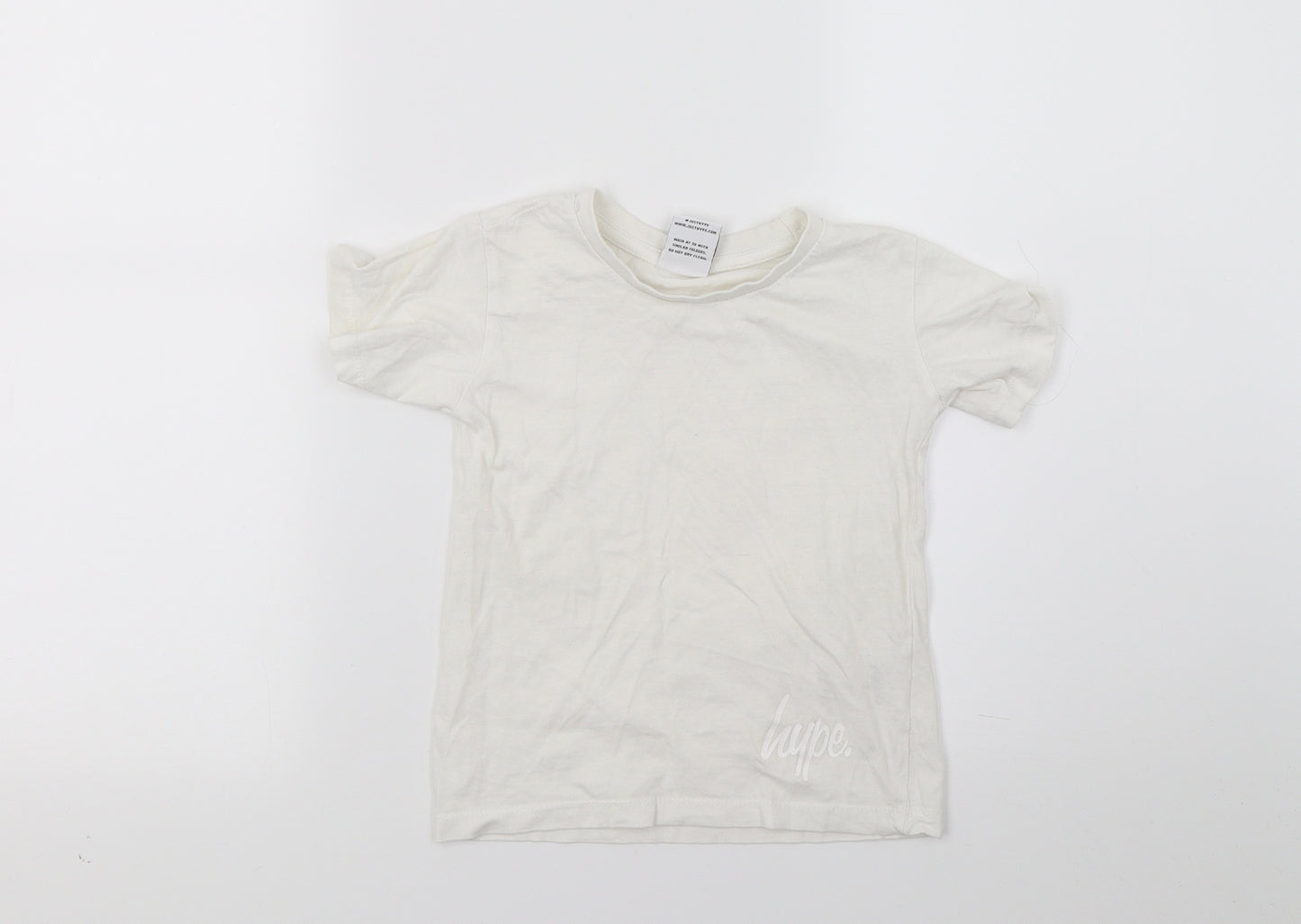 Hype Boys White   Basic T-Shirt Size 3-4 Years