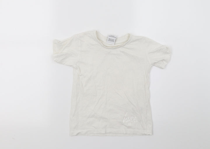 Hype Boys White   Basic T-Shirt Size 3-4 Years
