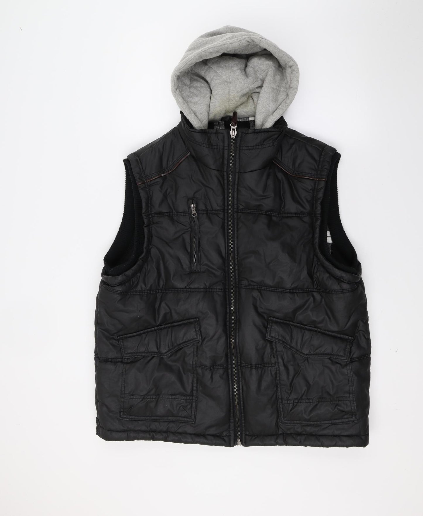 Denim73 Mens Black   Gilet Coat Size XL