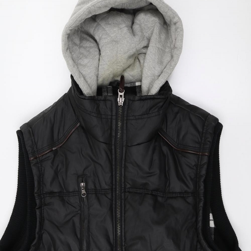 Denim73 Mens Black   Gilet Coat Size XL
