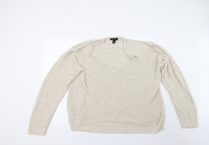 New Look Womens Beige Knit Pullover Jumper Size L