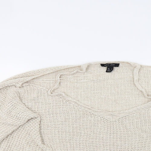 New Look Womens Beige  Knit Pullover Jumper Size L