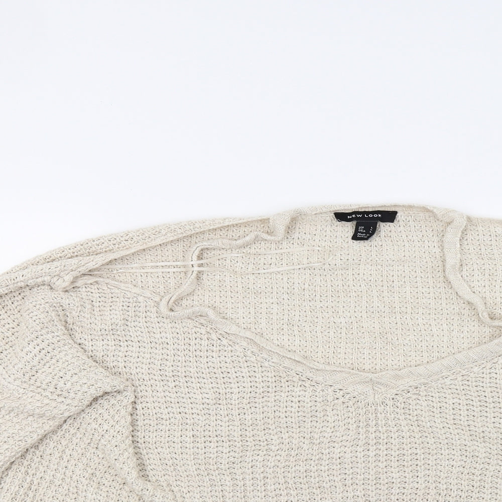New Look Womens Beige  Knit Pullover Jumper Size L