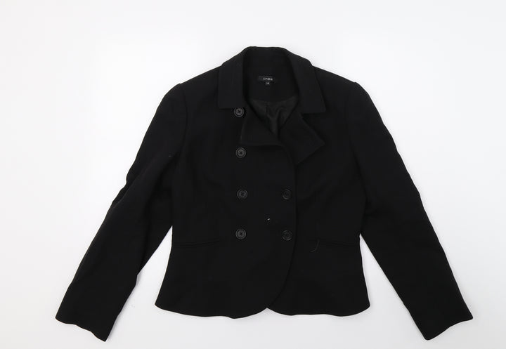 Linea Womens Black Jacket Blazer Size 12