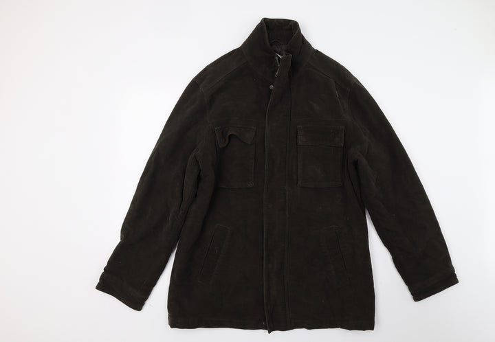 Preworn Mens Brown   Overcoat Coat Size L