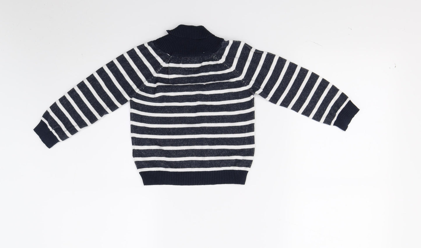 Primark Boys Blue Striped Knit Pullover Jumper Size 2-3 Years