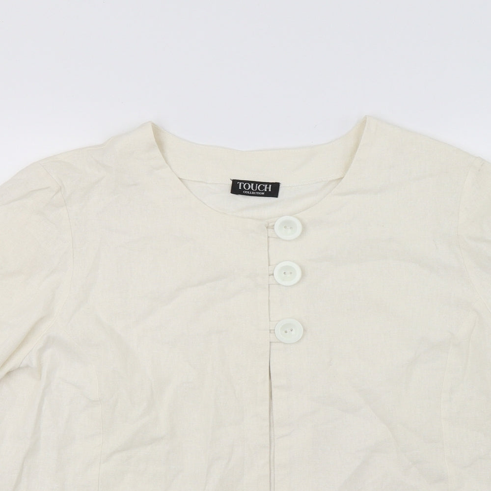 Touch Womens White   Basic Button-Up Size 14